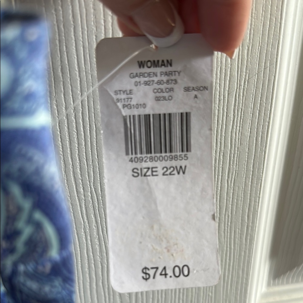 Kate Hill Blue Paisley Pants NWT 22W - Picture 5 of 8